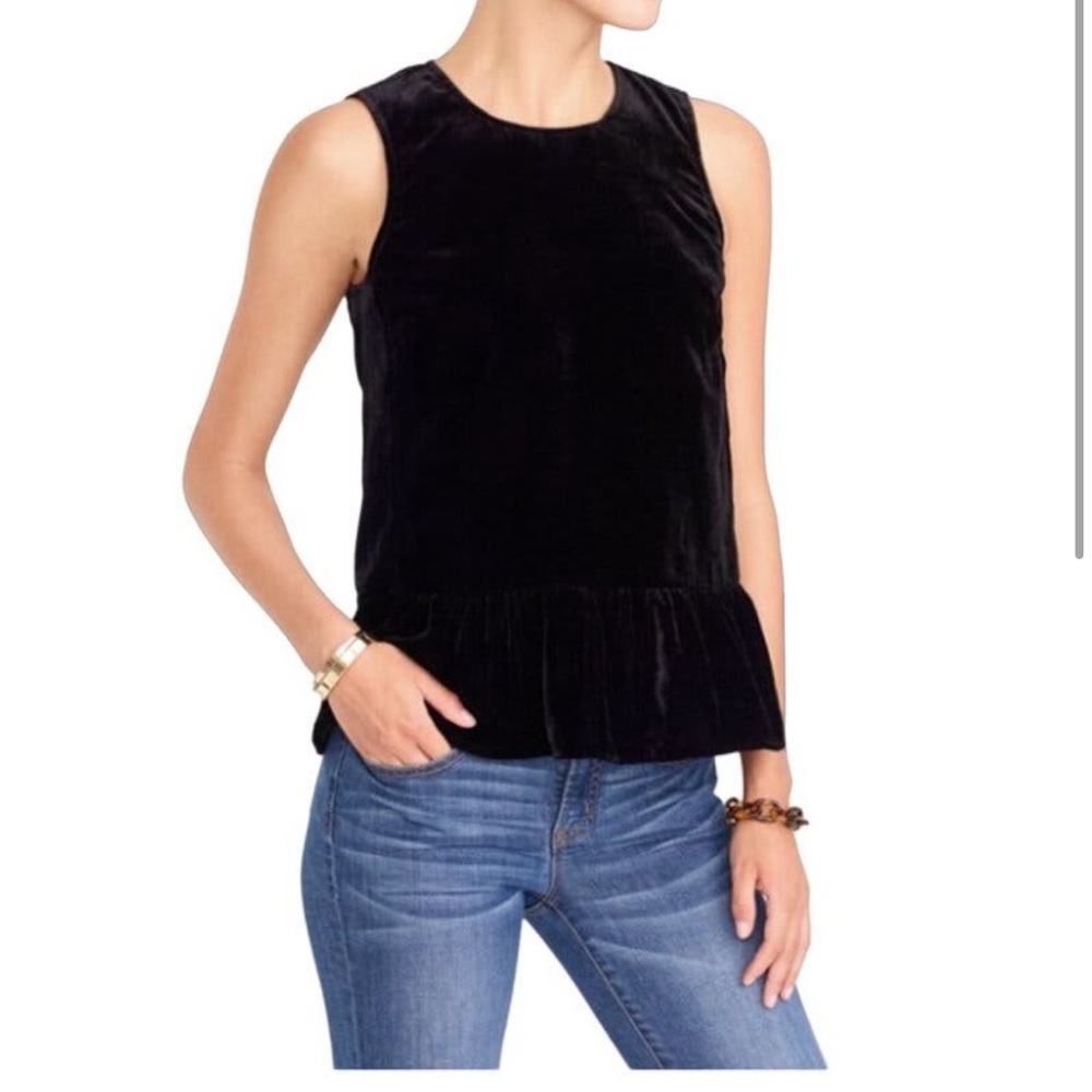 JCrew Velvet Peplum Top NWT Size 2